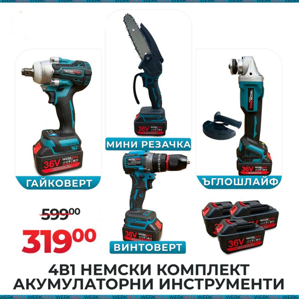 Акумулаторен комплект 4 в 1 WerkBull Акумулаторен комплект 4 в 1 WerkBull